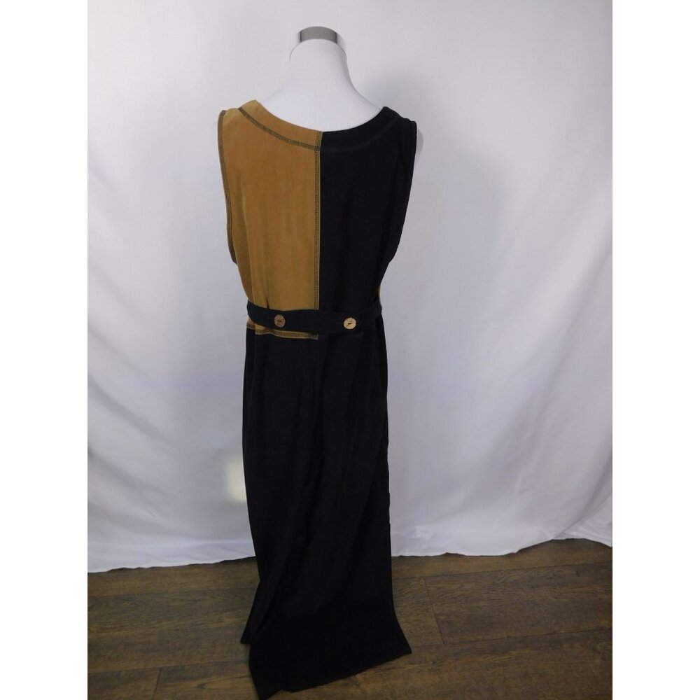 Vtg Nina Piccalino Patchwork Maxi M - Black Camel Leaf - Excellent - Picture 3 of 12